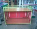 Steel Supermarket Clothes Promotion Cart / Hand Push Exihibition Display Table