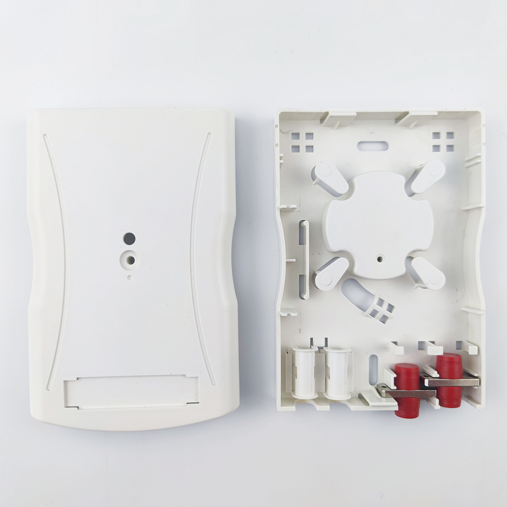 Gray FC/UPC Plastic Fiber Optic Faceplate Socket Panel 2 Cores for Indoor FTTH Network
