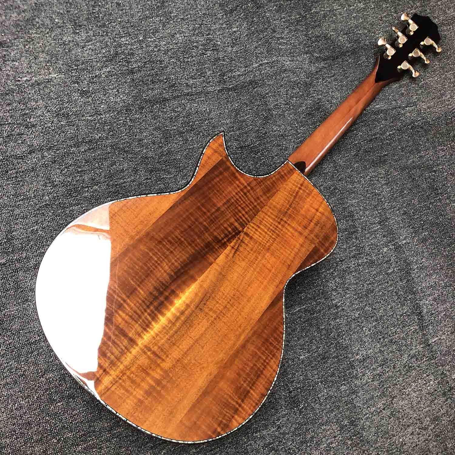 Custom 41 Inch Matte Solid KOA Top Acoustic Guitar with Abalone Ebony Fingerboard ArmRest KOA Wood Guitar