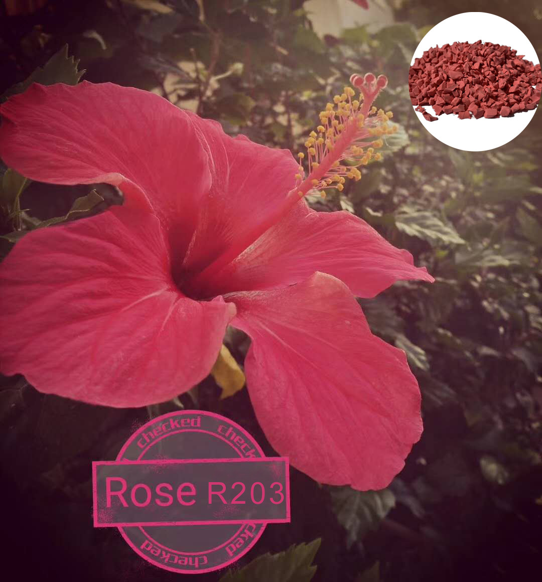 4mm EPDM Rose Color Rubber Granules Safe For Preschool Rubber Flooring