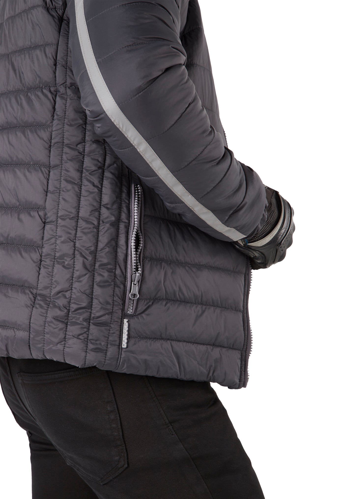Warm Duck Down Puffer Jacket Dyed Embroidered Corduroy With Hood