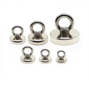 Quality Nickel Coated Neodymium Eyebolt Magnet Round Double Sided Neodymium Magnet wholesale