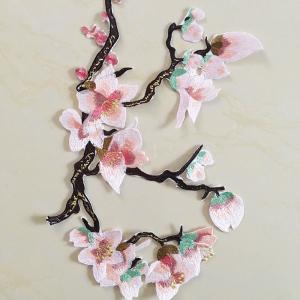 Quality Hot Fix Motif mangnolia Embroidery Lace Flower for Cheongsam wholesale