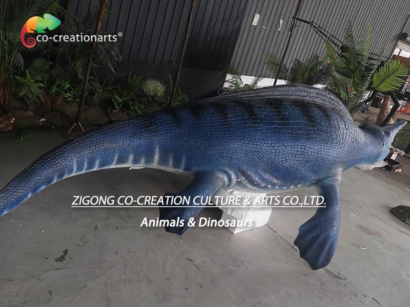 Handmade Mosasaur Fiberglass Statues For Outdoor Exhibition