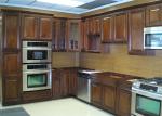 Ancient Solid Wood Kitchen Cabinets , Hanging Kitchen Wall Cabinets With Quartz