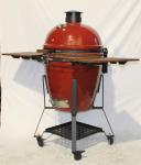 Nylon Wheels Wine Charcoal Kamado Grill Aluminum Alloy Top Cap