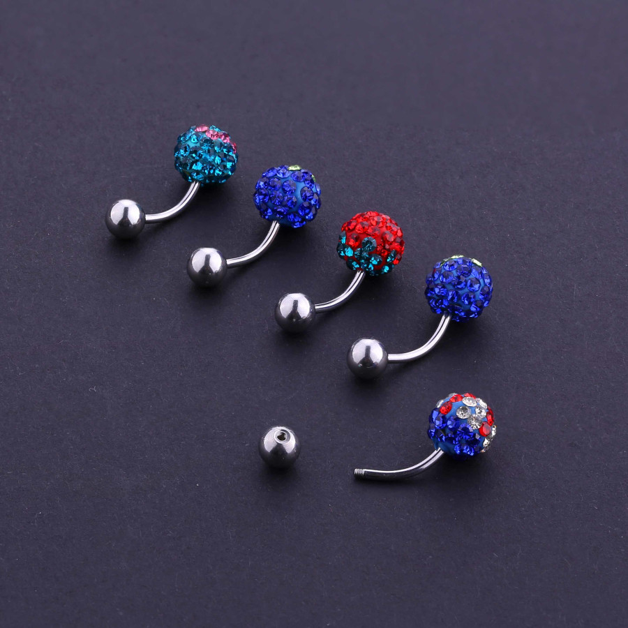 Stainless Steel Screw Belly Button Rings for Women and Girls, 14G Naval Body Jewelry Piercing Ring