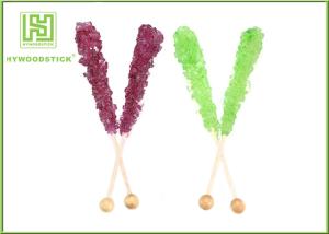 Quality Rainbow Sugar Candy Sticks , 120mm Rock Candy Wooden Sticks For Coffee Milk wholesale