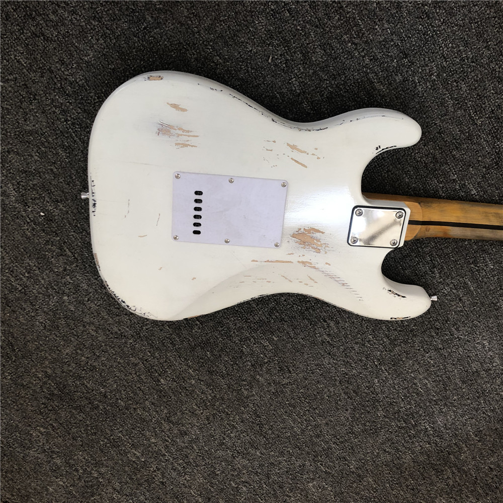 Custom handmade copy of old SRV ST electric guitar 100% handmade Beautiful white polychromatic electric guitar