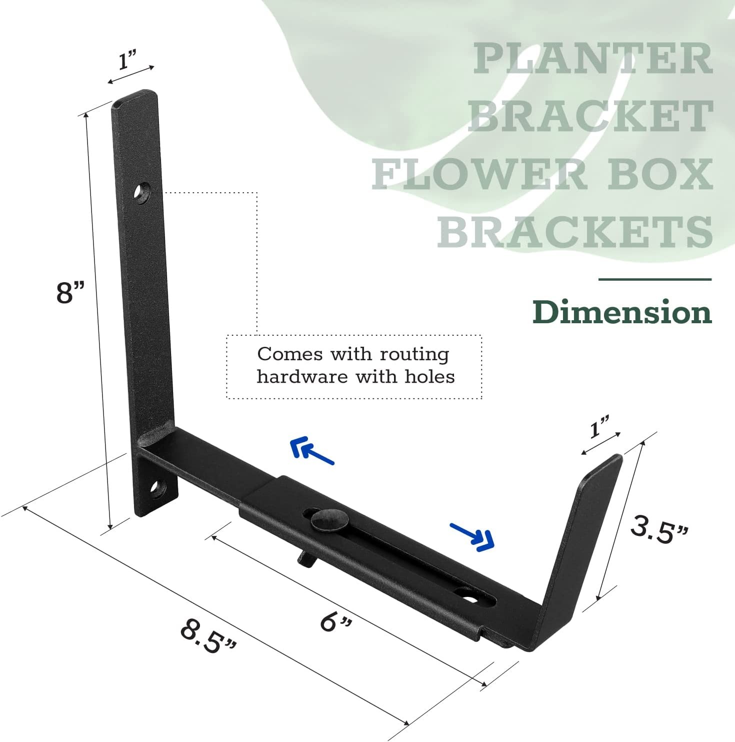 Adjustable Window Flower Box Brackets for Planter Box Nonstandard 6 to 12 Inches