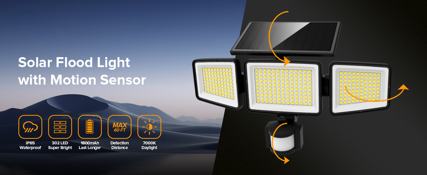 3000 Lumen Solar Wall Light 8W Outdoor Sensor Wall Light IP65 with Human Body Sensor