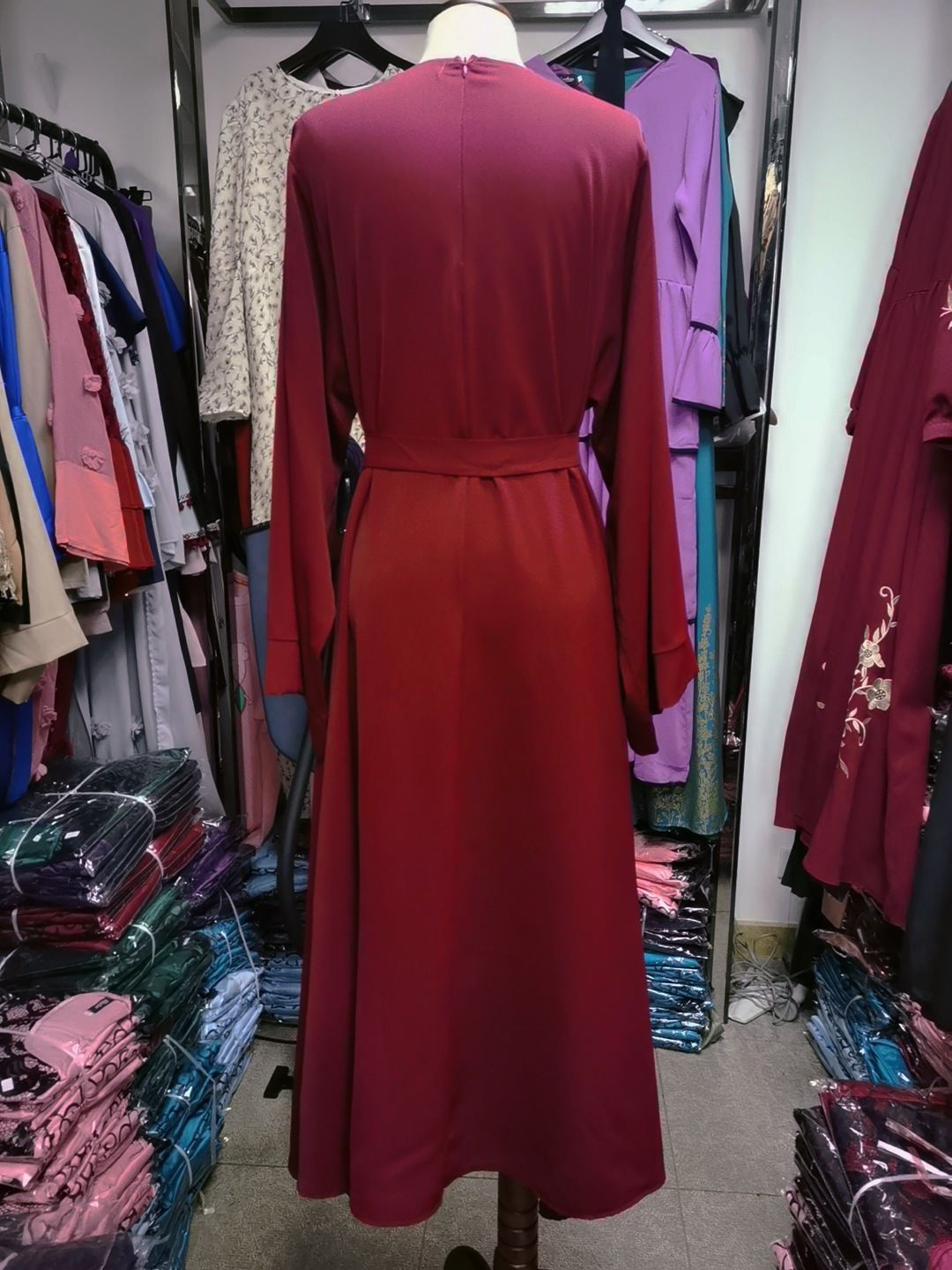 Women Clothes Middle East Abaya Muslim Solid Color Plus Size Muslim Long Dress