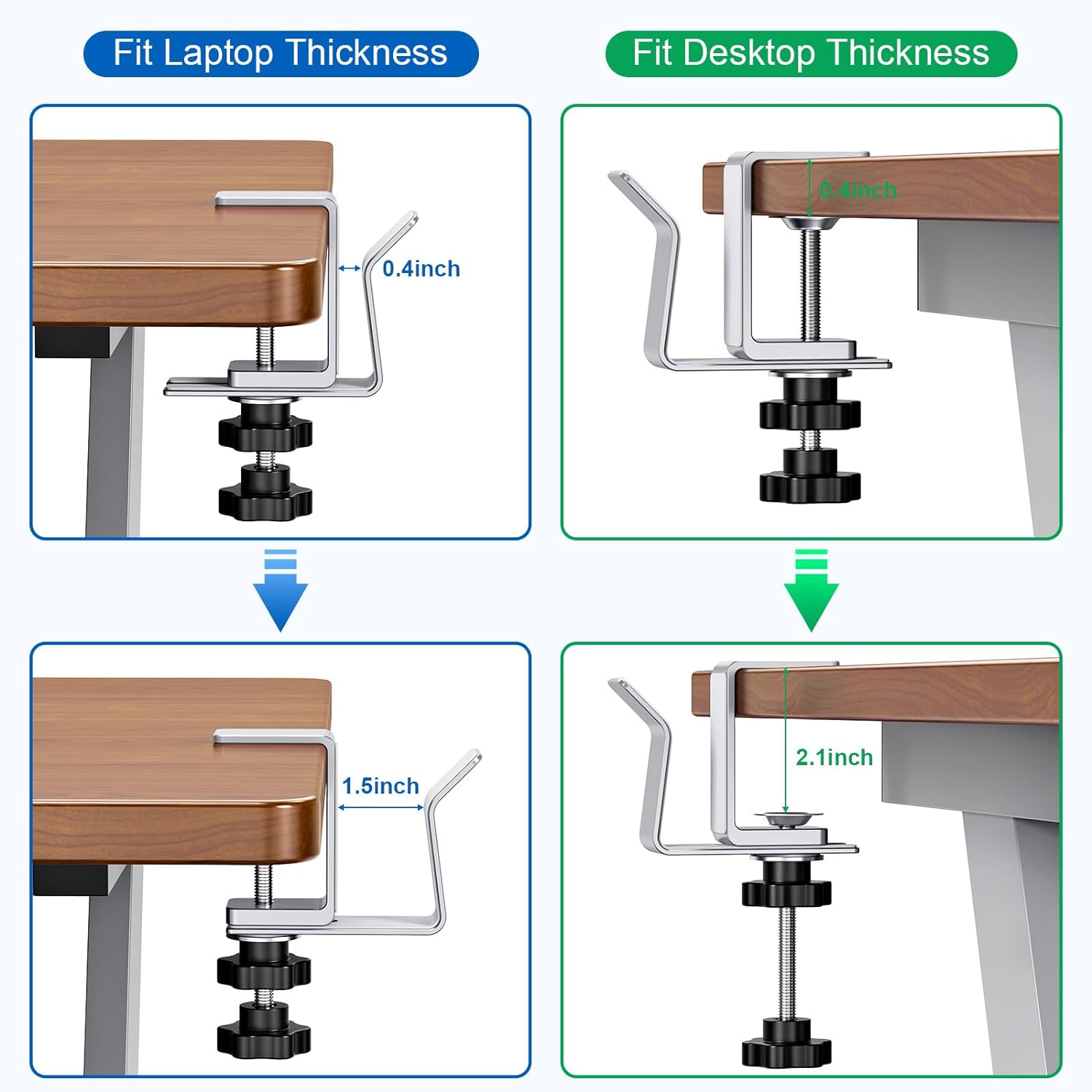 Vertical Laptop Stand Bracket 1mm Thickness Adjustable Clamp Holder for Desk Side