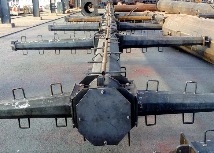 Flange Welding Monopole Transmission Line Tower , Painted High Voltage Tower