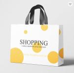 Pantone White Glossy Laminated Paper Bags Thank You Goodie Bags For Business