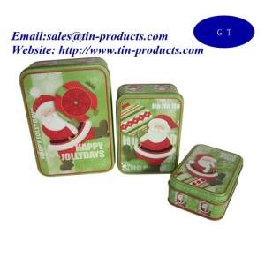 Quality Christmas Rectangle Tin Box Set, Tin Box Set, Metal Box Set for Christmas wholesale