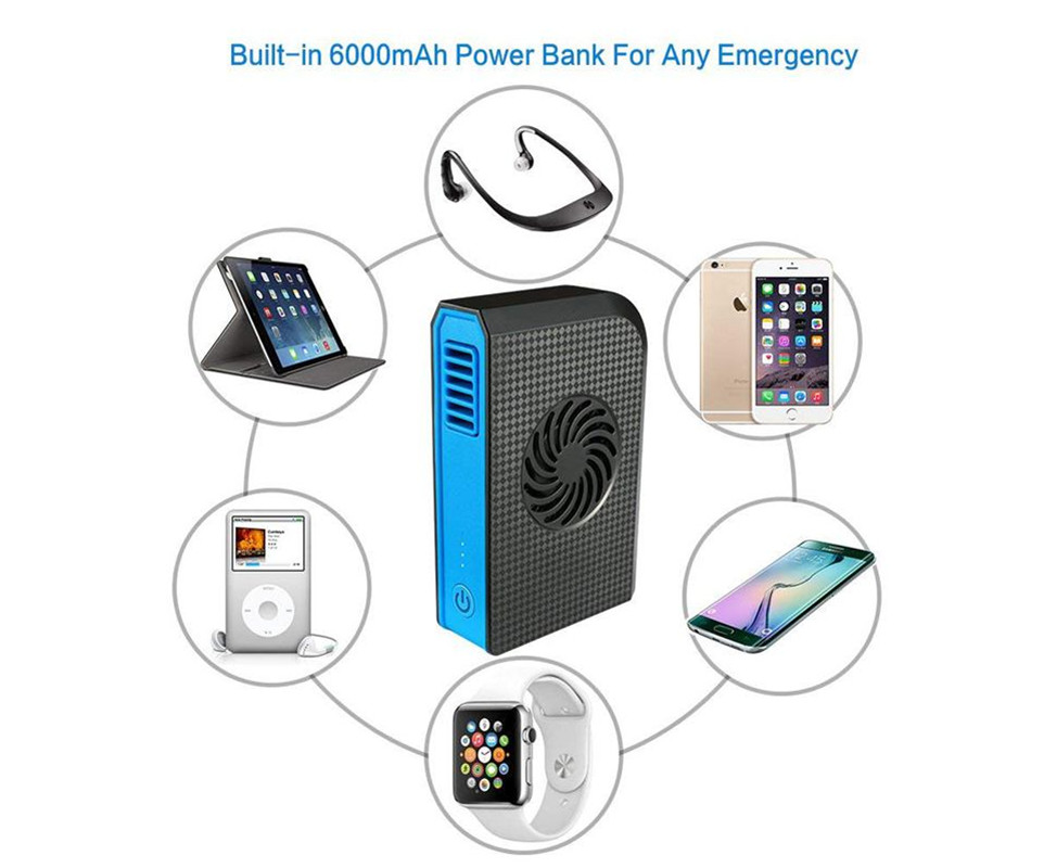 Built In 6000mAh Rechargeable Battery Powered Fan