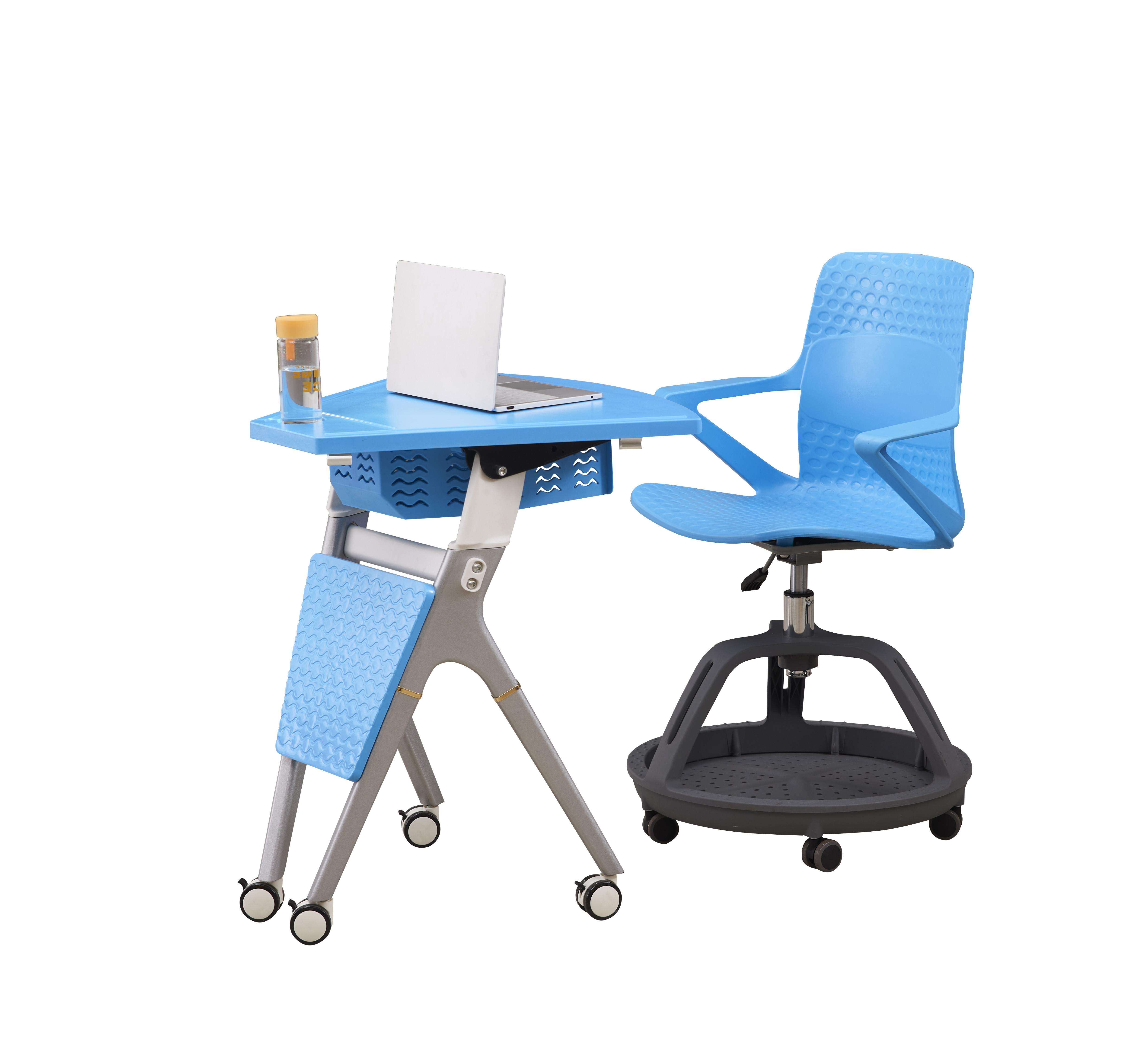 ABS PP Office Desk And Chair Set H680*W450*D400mm Cup Holder Available