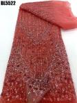 Latest fashionable aso ebi beaded lace wedding dress with shiny beaded French
