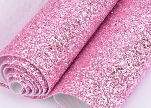 Quality Synthetic PU Leather Material Glitter Upholstery Fabric Match Backing Color wholesale