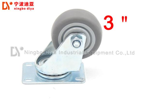 TPR Universal Industrial Caster Wheels , Heavy Duty Caster Wheels Bolt Hole