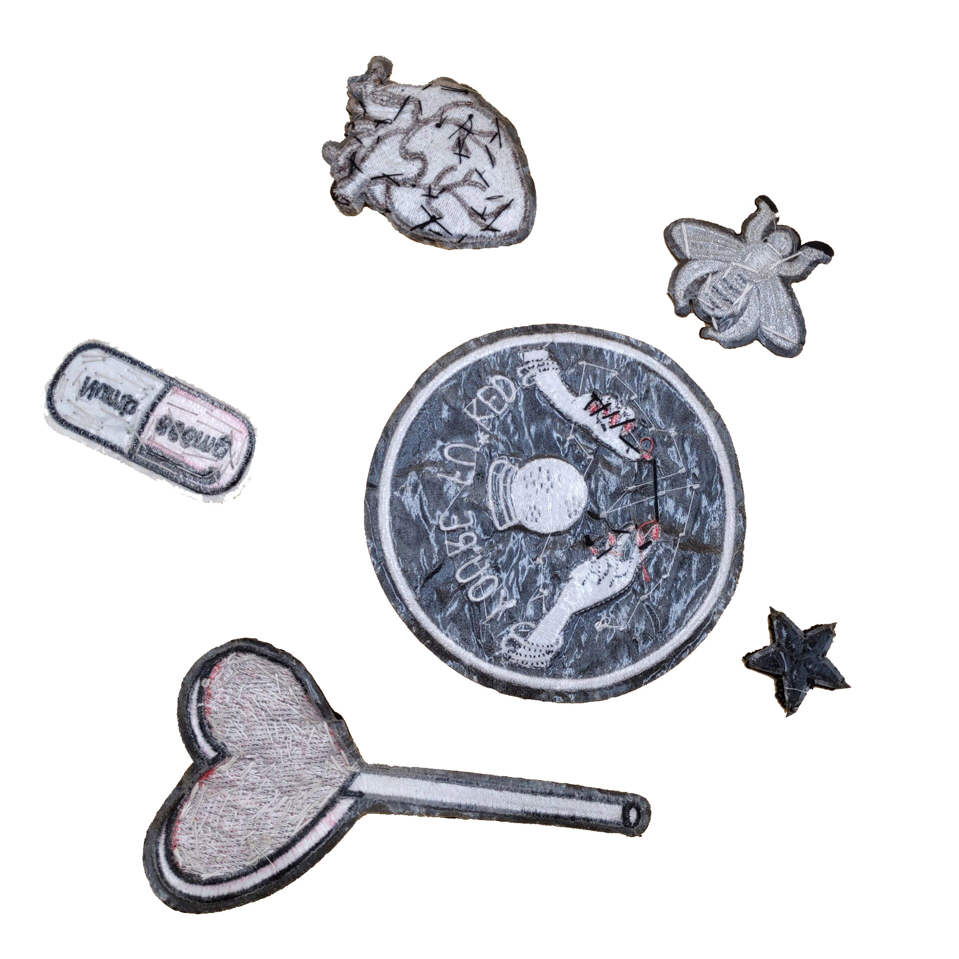Fashion Pill Custom Logo Patches , Beads Handmade Custom Shirt Patches