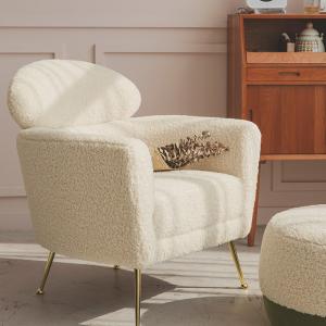 Quality Adjustable Head Restraint Fabric Leisure Chair Sponge Filler Velvet Single Sofa Chair wholesale
