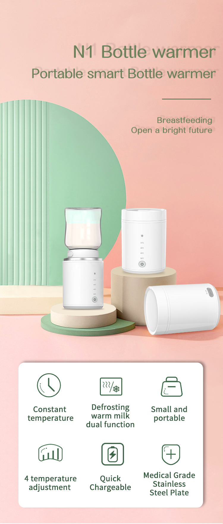 All In 1 Milk Formula Baby Bottle Warmer Smart USB Feeding Bottle Warmer