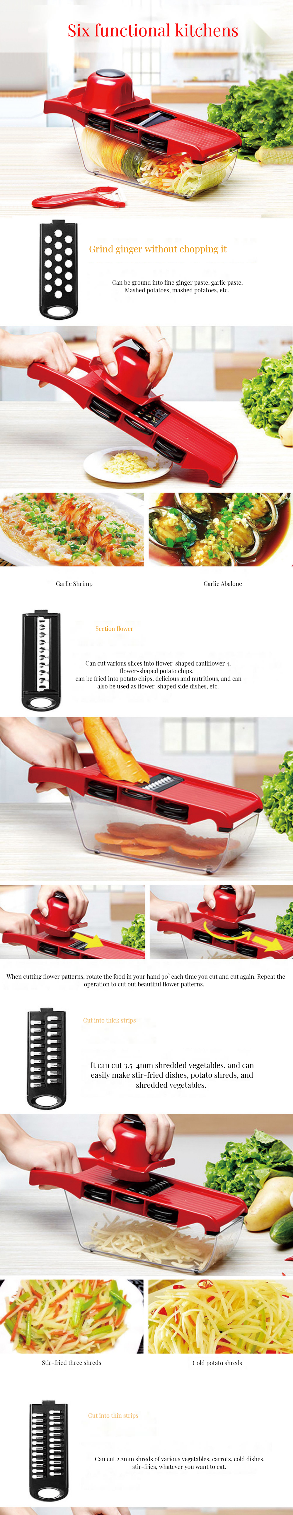 Food Grade Material Multi-functional 16 in 1 Manual Vegetable Cutter for Healthy Meals