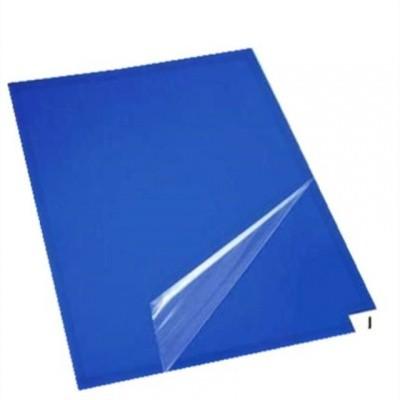 24'' x 36'' White blue sticky tile mat adhesive felt pe film sticky mat for