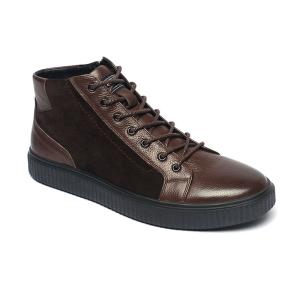 Quality Autumn Burgundy Pigskin Sock Lace Up Leather Boots wholesale