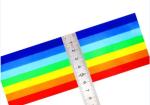 Polyester Rainbow Colored Ribbon , Double Face Wide Rainbow Ribbon