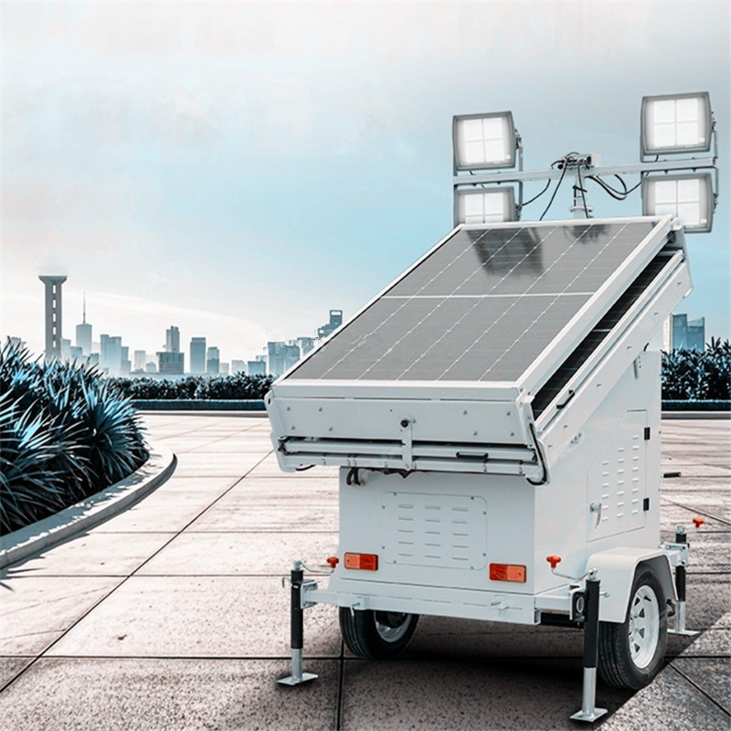 Portable Solar Light Tower Surveillance Tower Lighting Mining Operations Mobile Lighting Tower