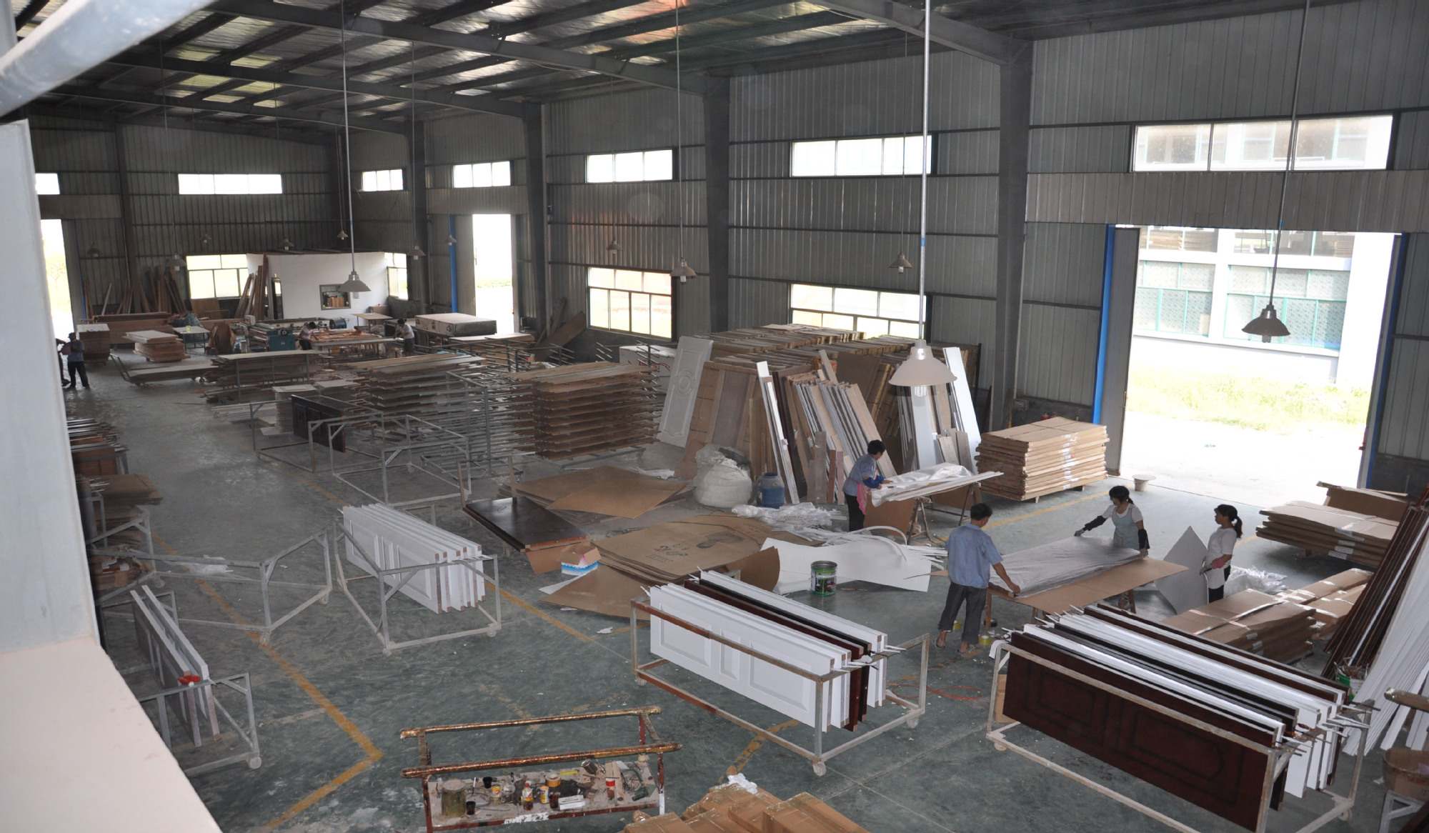 Double Leaf, Swing Type Commercial Steel Fire Retardant Door with Glass Vision With Fire Proof Certification