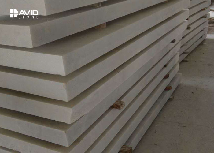 Customized White Marble Bathroom Floor Tile Stable Chemical Composition