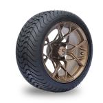 Bronze 14 Inch Golf Cart Wheel And Tire Combo 225/30-14 4PLY DOT Approved