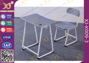 Quality Plastic Seat Study Desk And Chair Set In Grey Color Customized Height wholesale