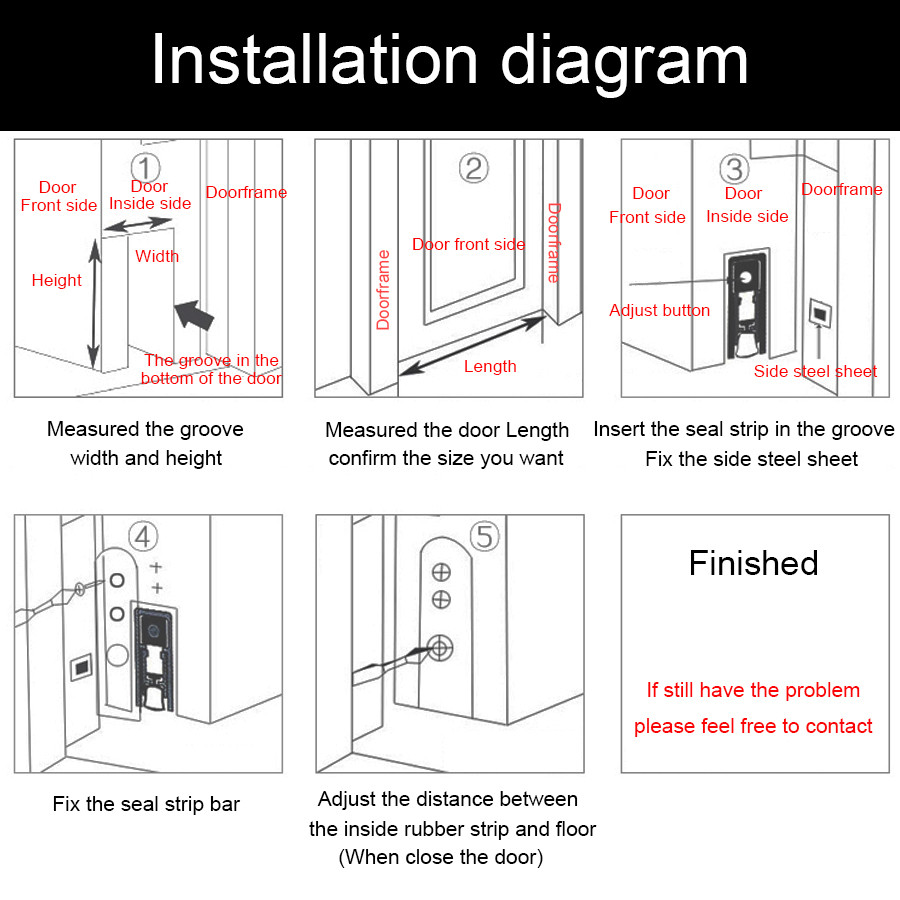 T Shape Acoustic Door Bottom Seals Automaticlly Drop Down Soundproof Weatherstripping for Wooden or Metal Door