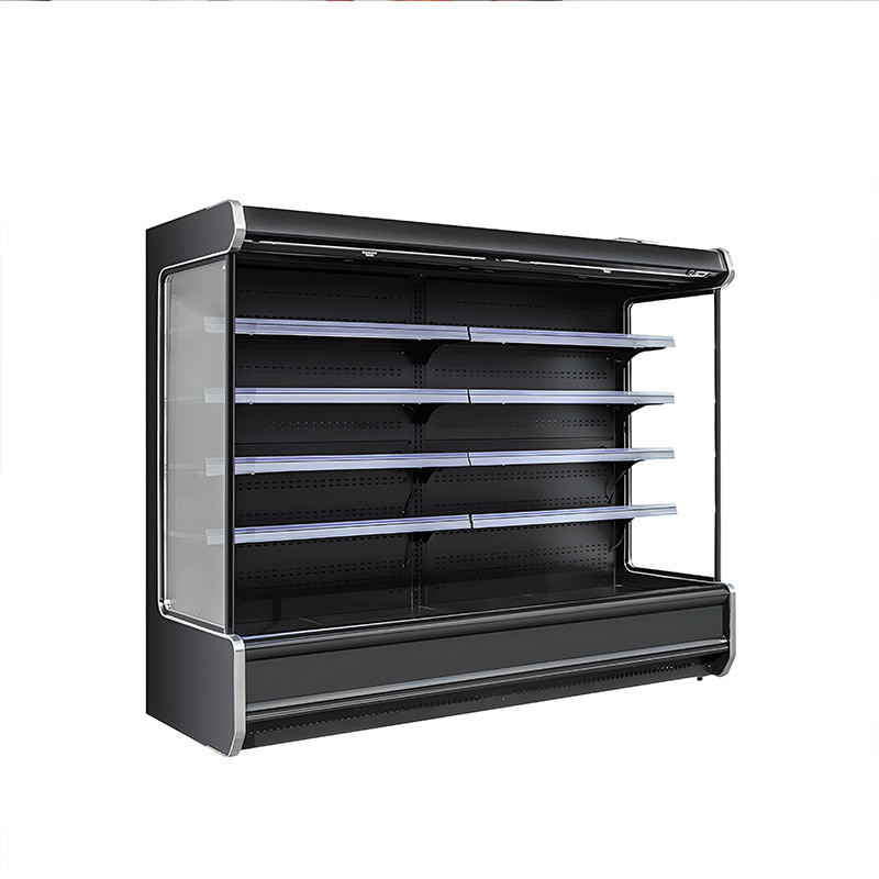 Open Air Curtain Fridge With Laminate Bearing Capacity 60kg Cabinet Case Chiller