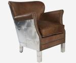 High Back Aviator Spitfire Chair Leather Aviation Aluminum Armchair