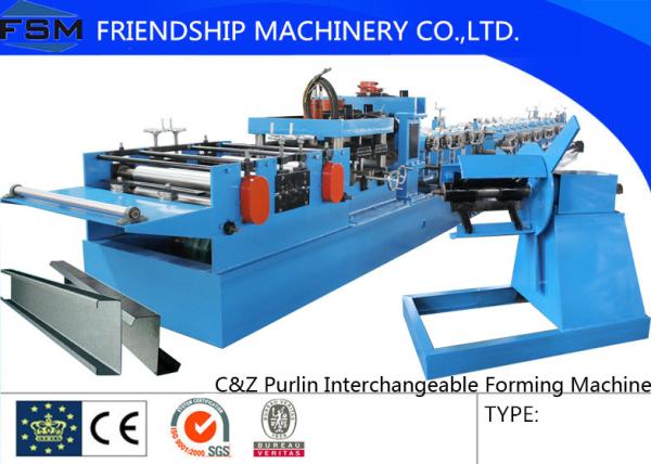 Automatic High Speed C Z Purlin Roll Forming Machine For C Purlin Steel