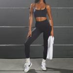 Athletic Yoga Clothes Women Seamless 2 Piece Set High Waisted Leggings Sport Bra