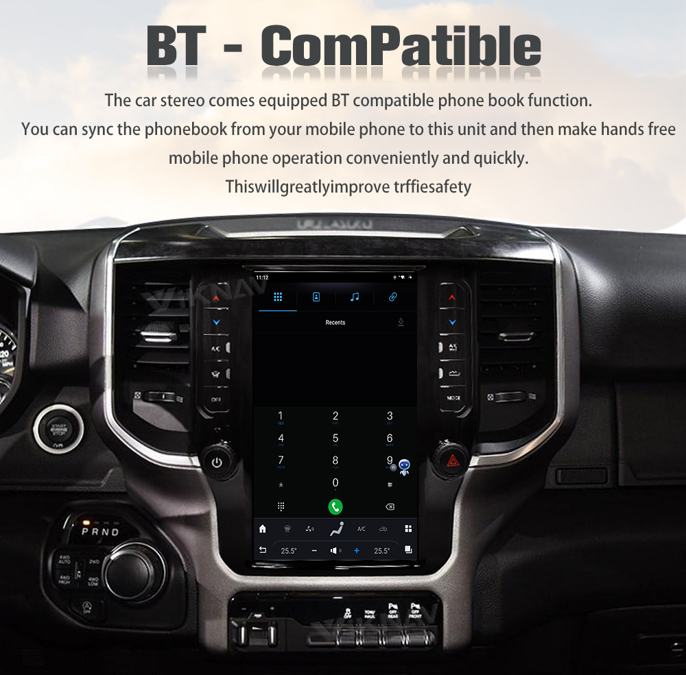 Viknav Car Radio For Dodge Ram (2020 2021 2022 2023) 11.8 Inch Android13 Auto Touch Screen GPS Head Unit Multimedia Play
