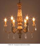 Wooden Iron Chandelier Lighting Vintage Crystal Lustre vintage chandelier(WH-CI