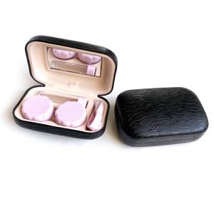Quality Special PU leather lens case portable travel contact lens case wholesale