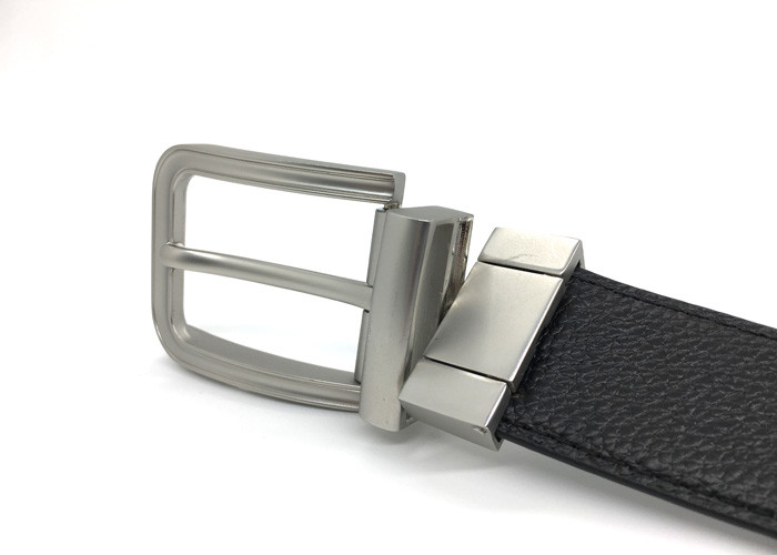 Reversible Buckle Mens 1 1/4" Crocodile Leather Dress Belt