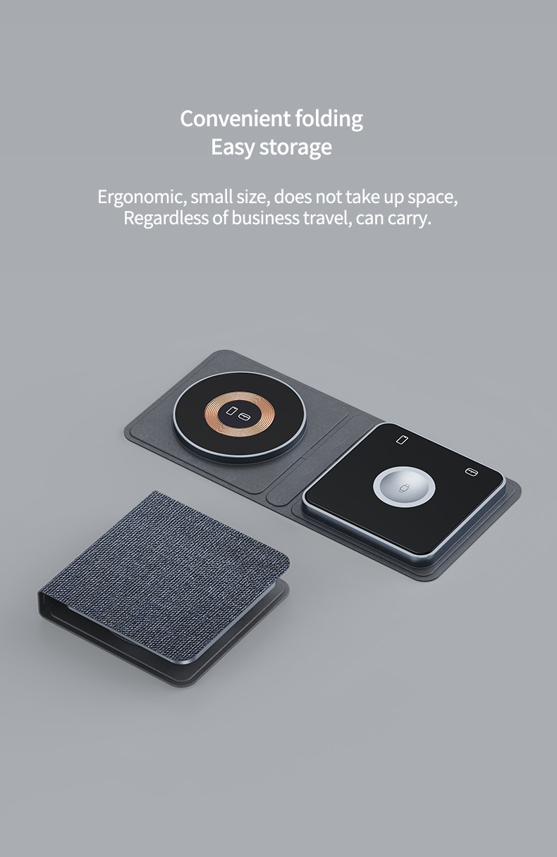 15W Foldable Wireless Charging Pad with Magnetic Charging Rated Output Power 20W