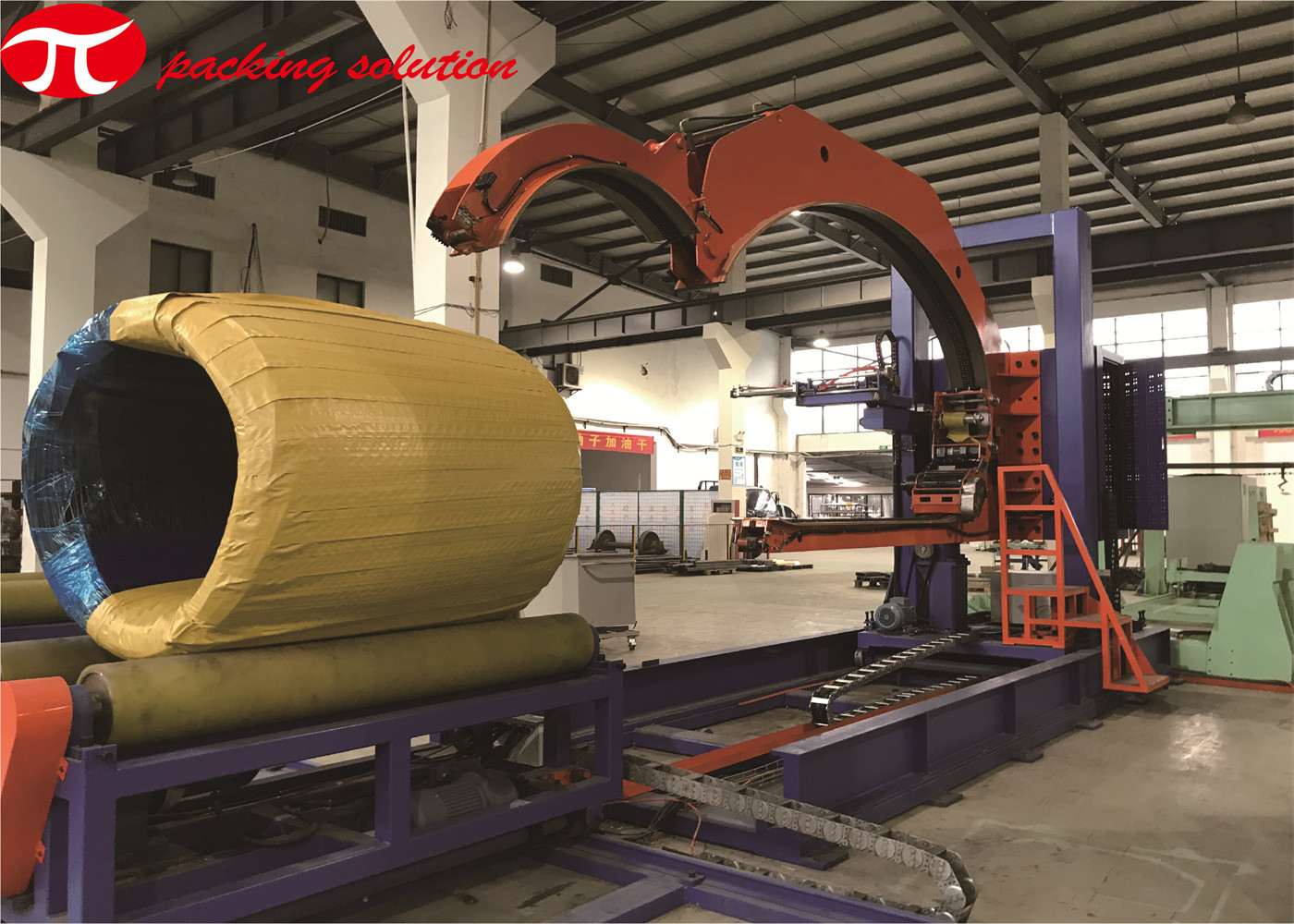 Jl Pack Vertical Coil Wrapping Machine , 11.0kw Aluminum Coil Whole Packaging Solution