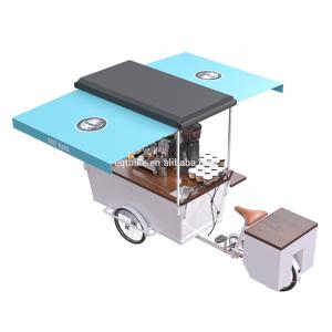 Quality SS304 Worktable Wooden 300KG Load Mobile Coffee Cart wholesale