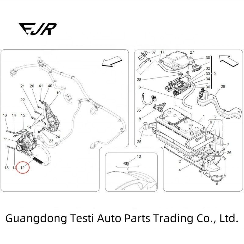 3.0 V6 Alternator Drive Belt For Ghibli Levante Quattroporte OE NO. 286570 Replace/Repair